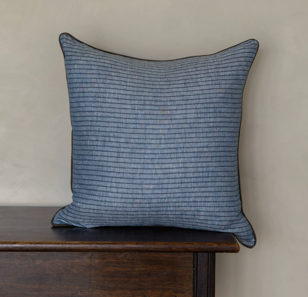 Weathered Blue Stripe Pillow