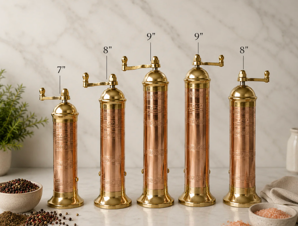 Atlas Copper and Brass Salt and Pepper Mills
