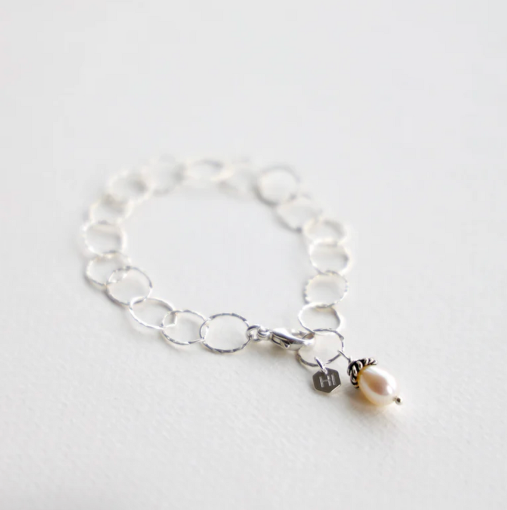 Silver Lace Pearl Bracelet