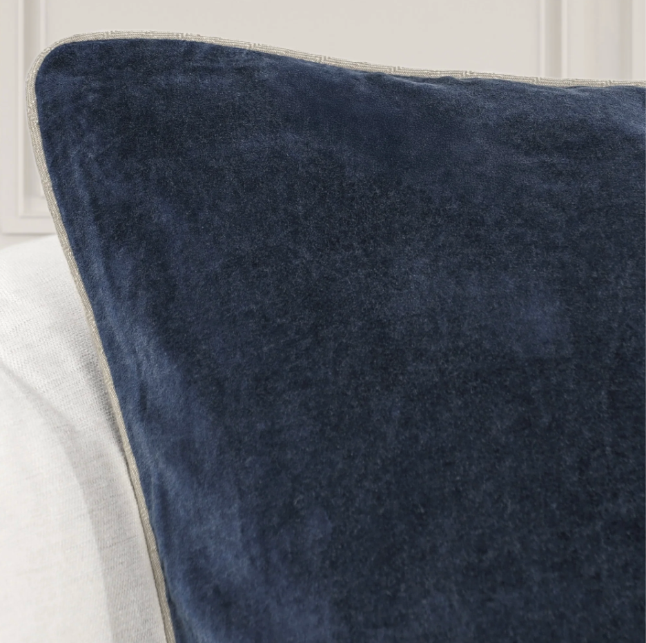 Navy Heirloom Velvet Pillow
