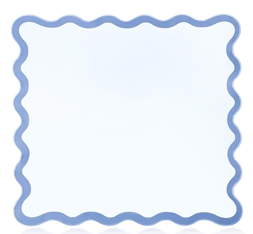 Blue Scalloped Mahjong Mat
