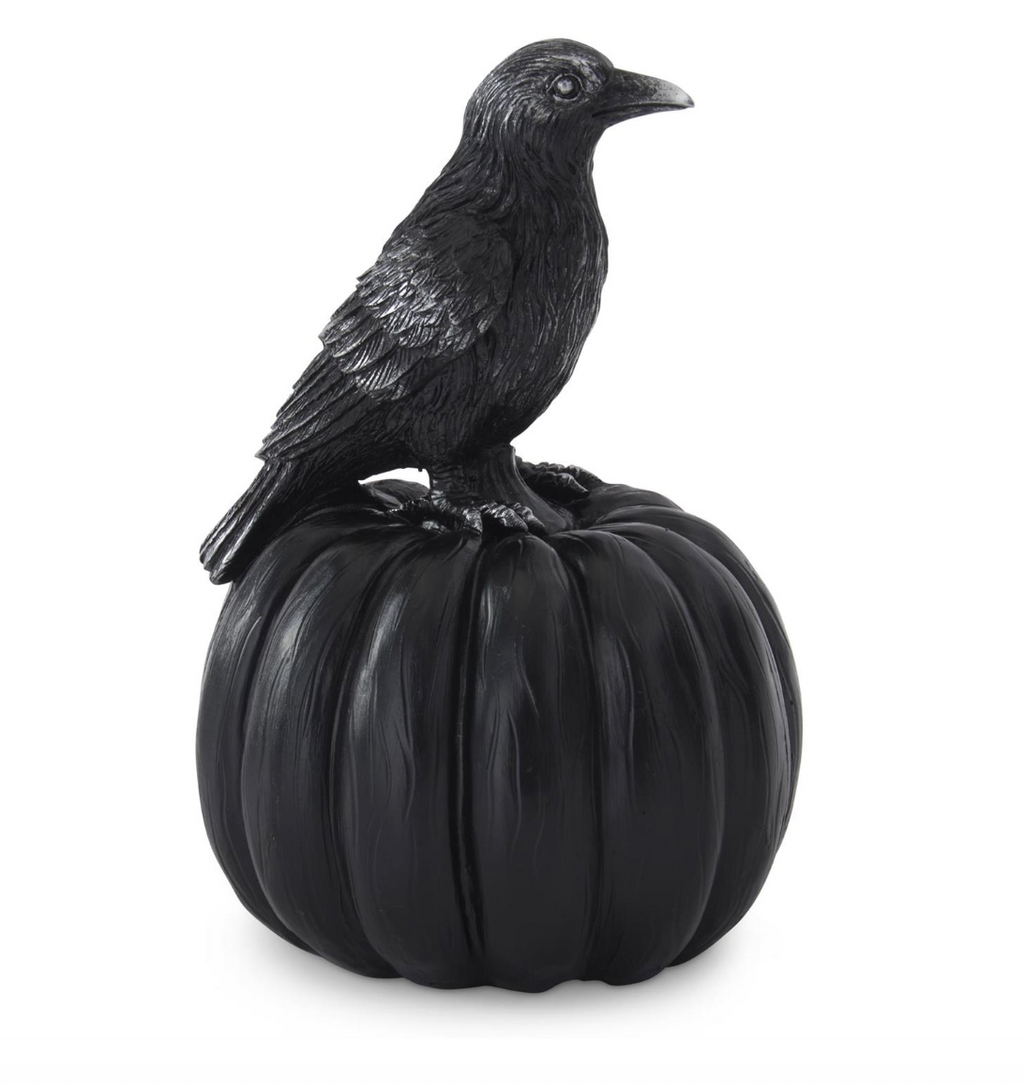 Crow Perched on Pumpkin