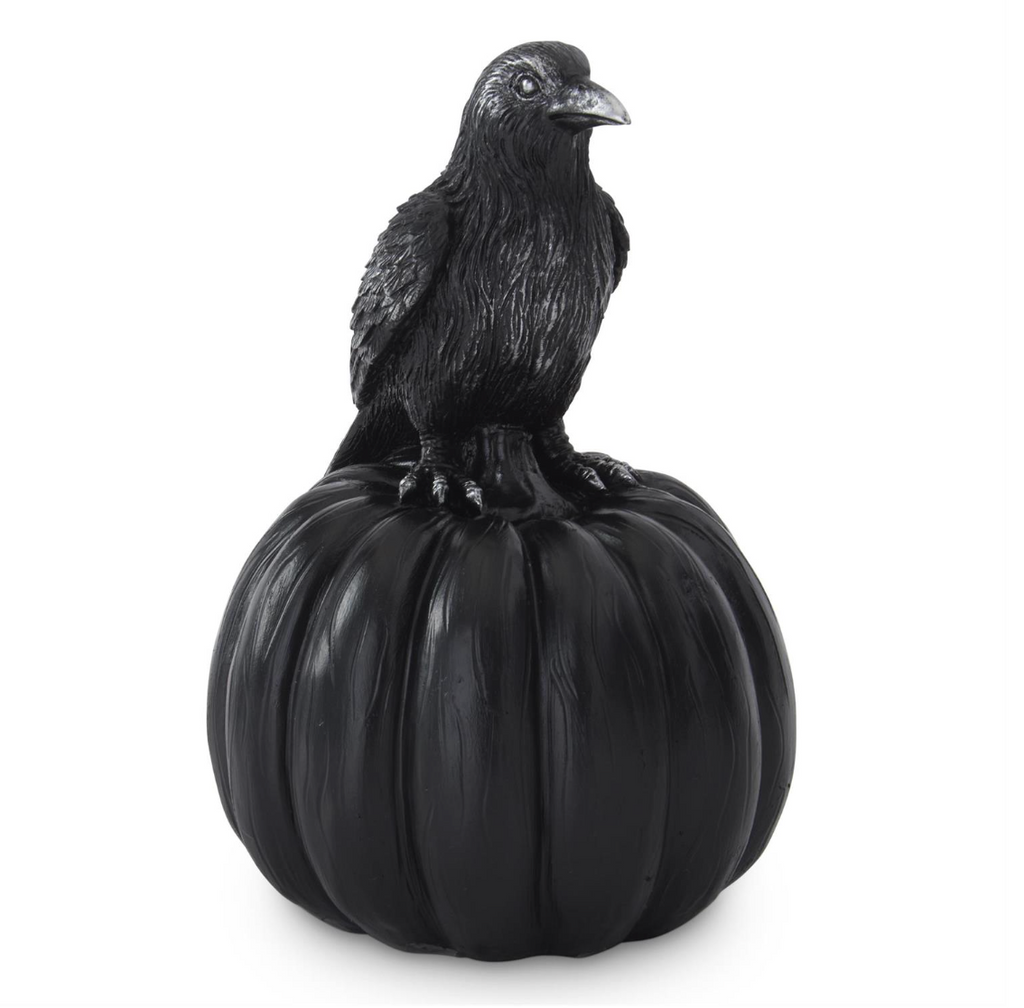 Crow Perched on Pumpkin