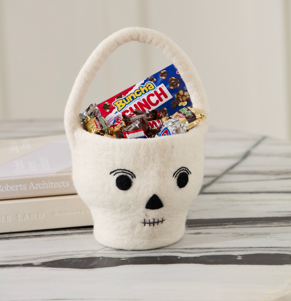 Skeleton Tricks and Treats Basket