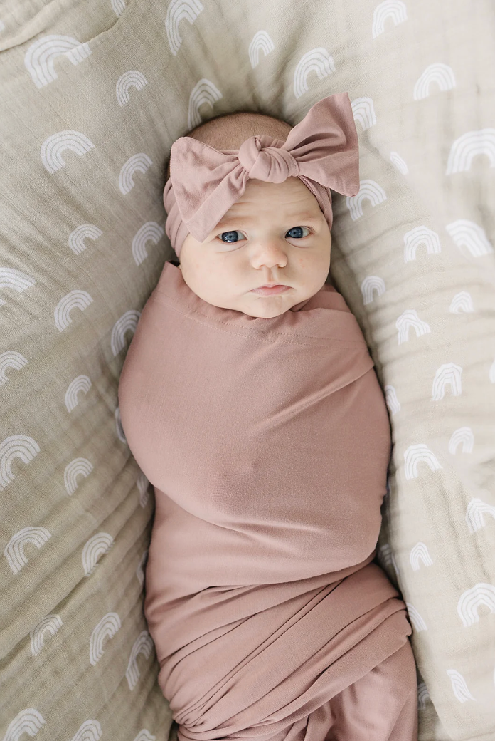 Dusty Rose Bamboo Head Wrap
