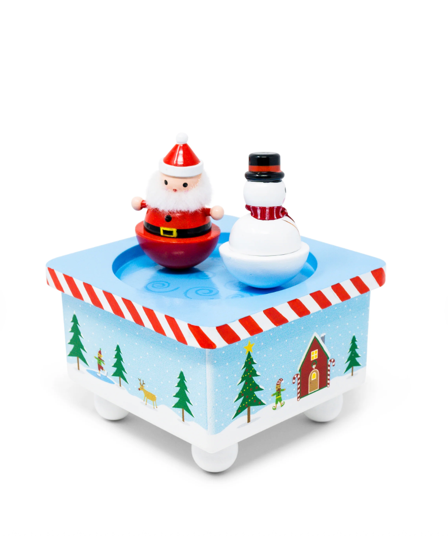 Dancing Santa and Frosty Music Box