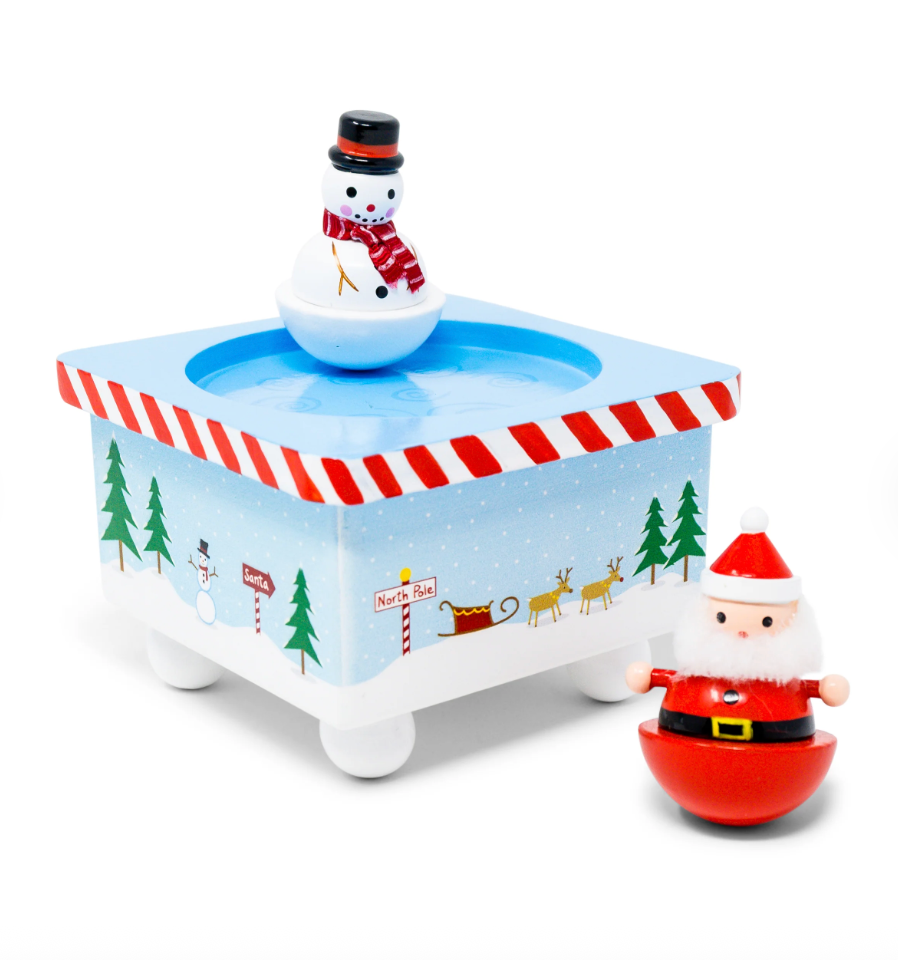 Dancing Santa and Frosty Music Box