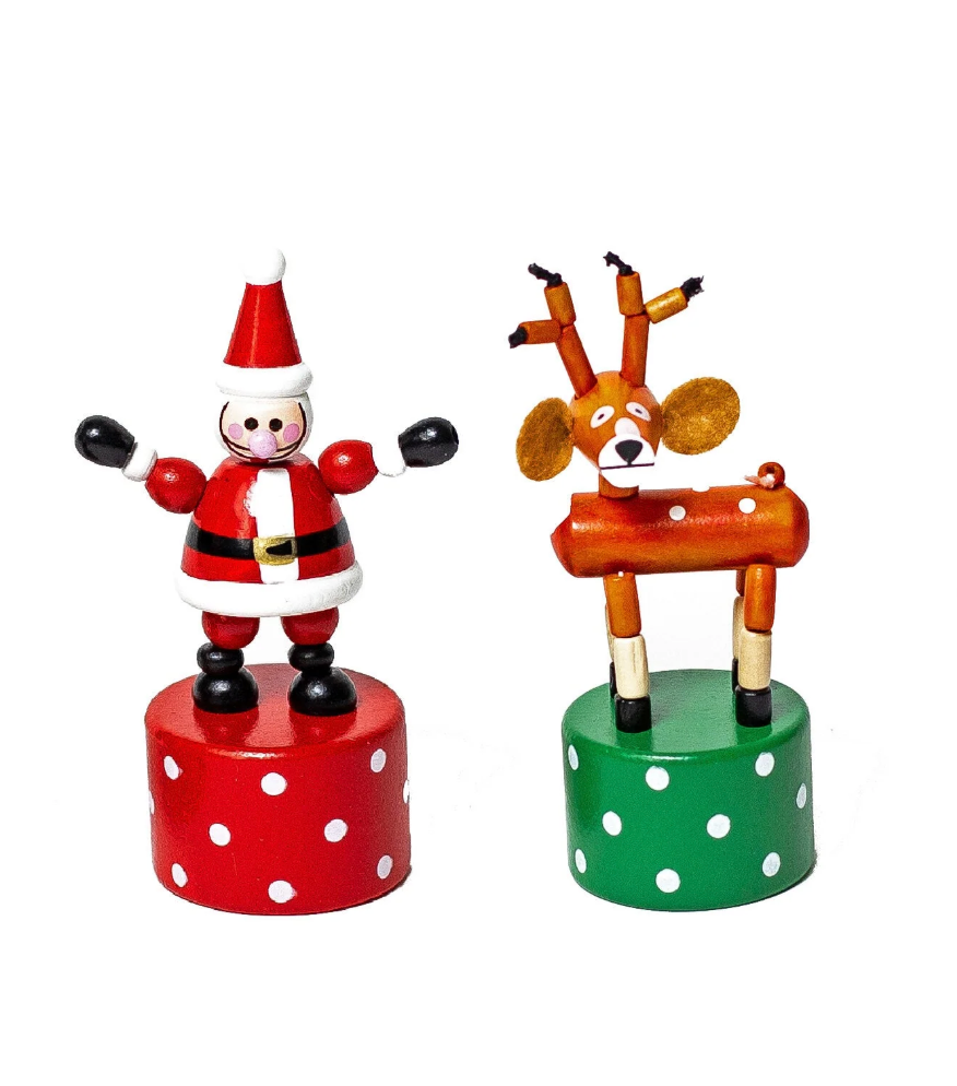 Holiday Push Puppets (Santa and Reindeer)