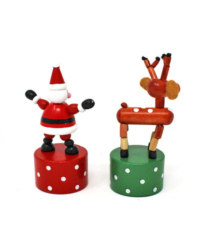 Holiday Push Puppets (Santa and Reindeer)