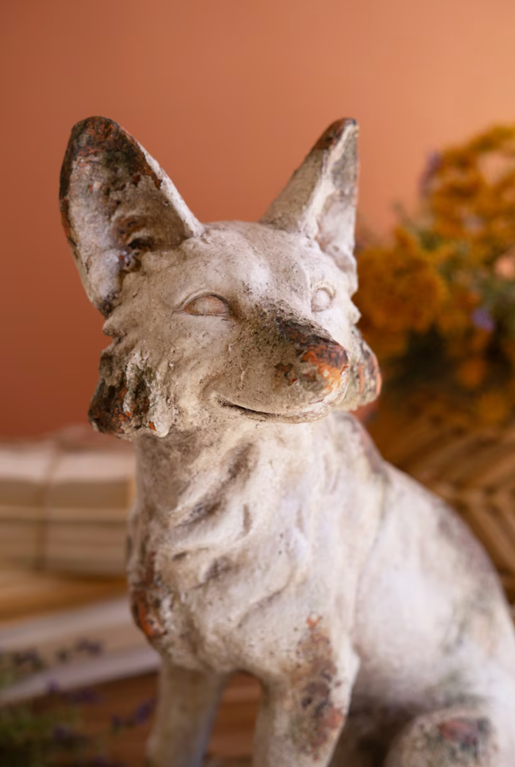 Faux Concrete Sitting Fox