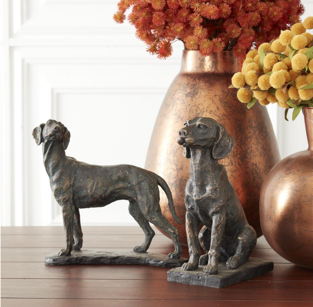 Sitting Dog on Black Base