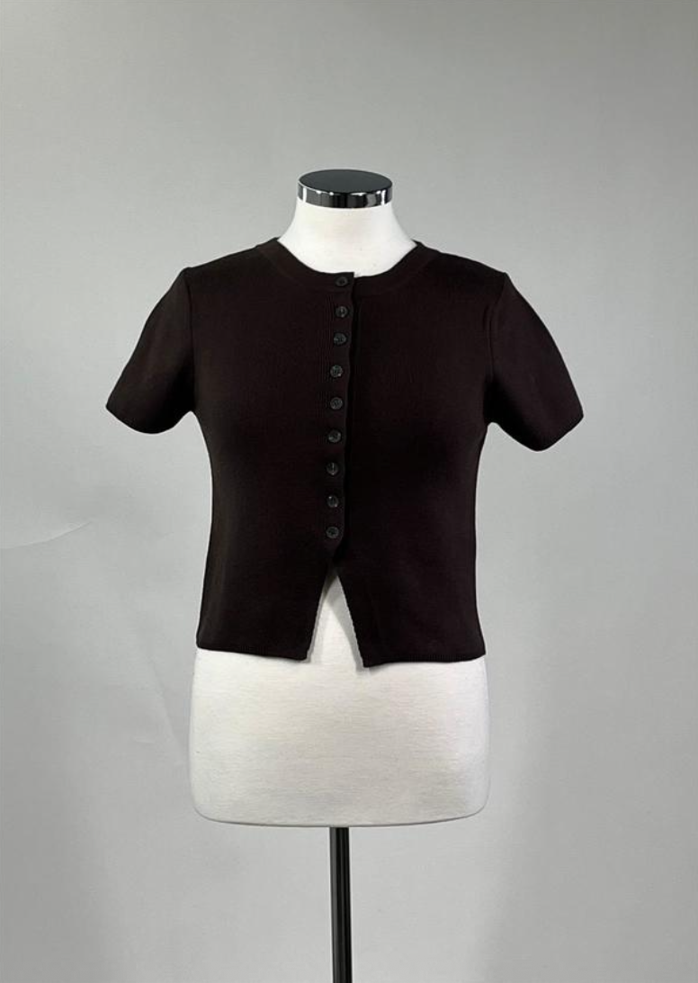 Dark Chocolate Button Down Top