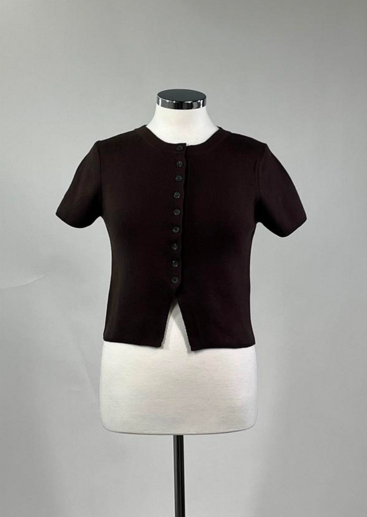 Dark Chocolate Button Down Top