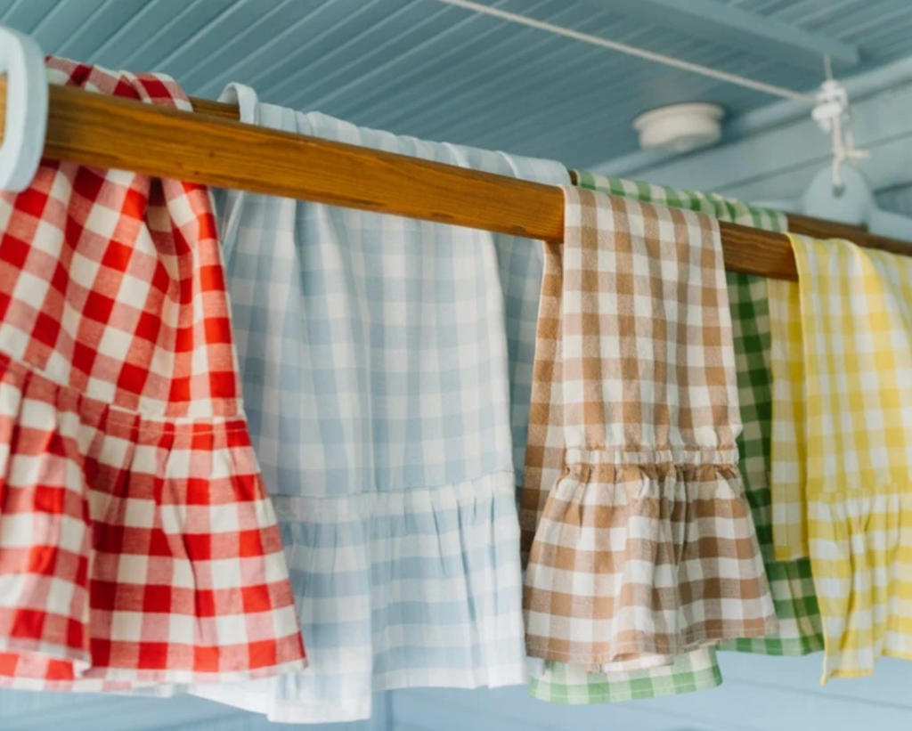 Hazelnut Ruffled Gingham Dish Towel