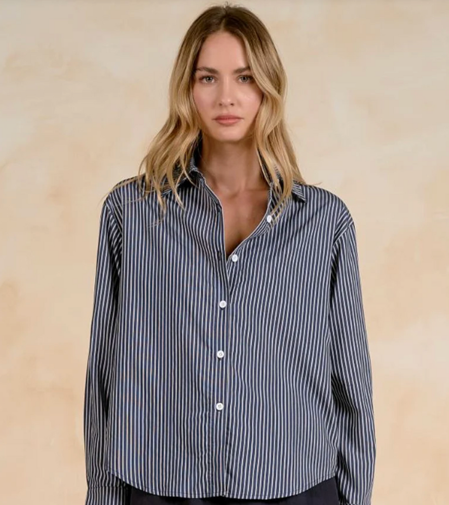 Long Sleeve Open Back Button Up
