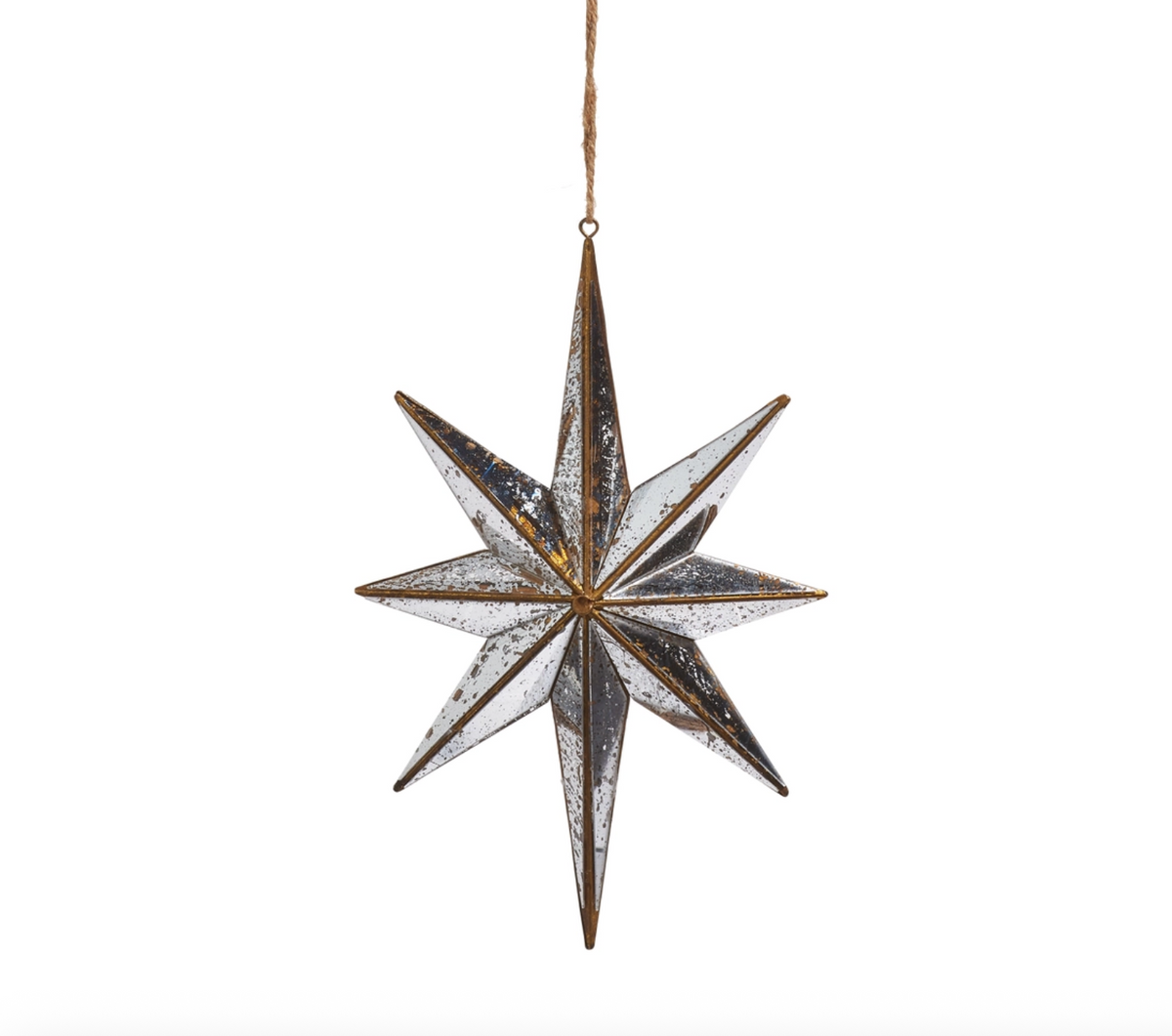 Distressed Mirrored Star Ornament