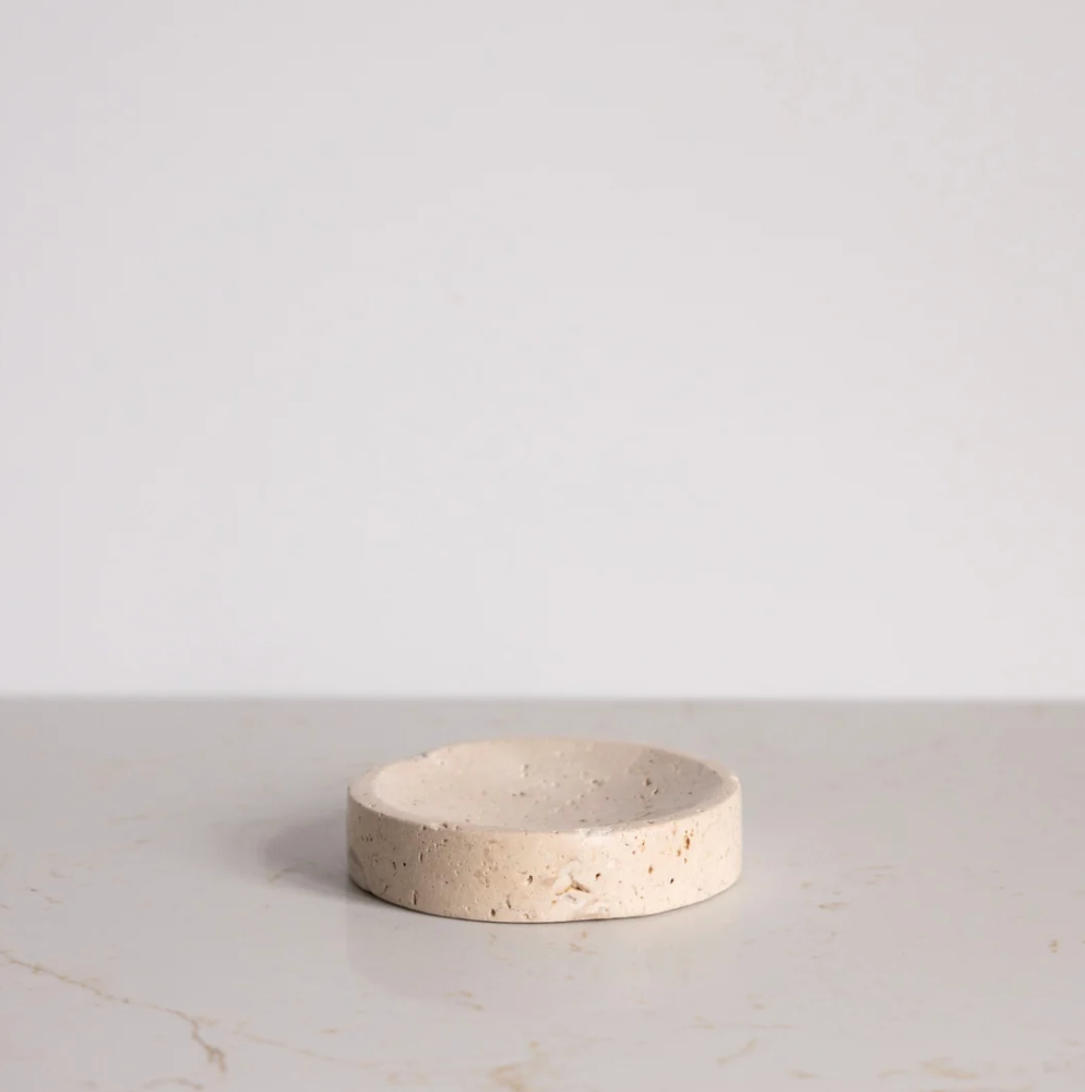 Beige Travertine Soap Dish