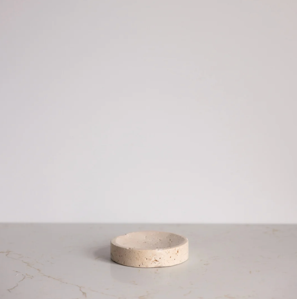 Beige Travertine Soap Dish