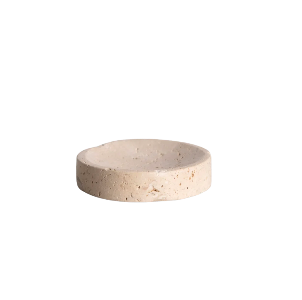 Beige Travertine Soap Dish