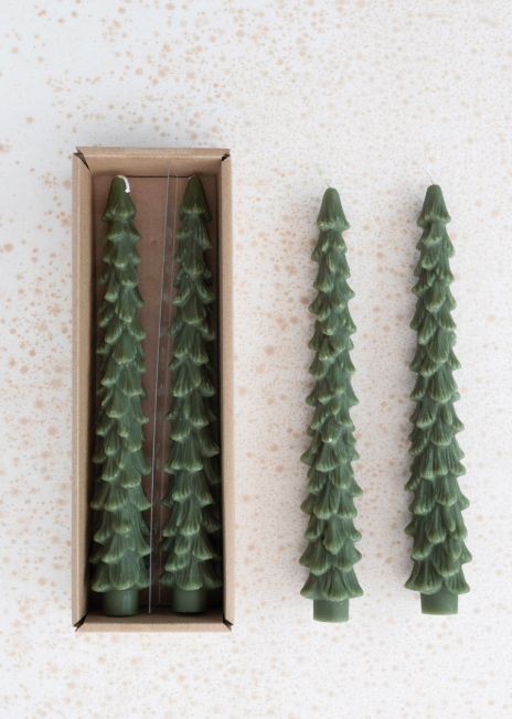 Unscented Tree Shaped Taper Candles Set