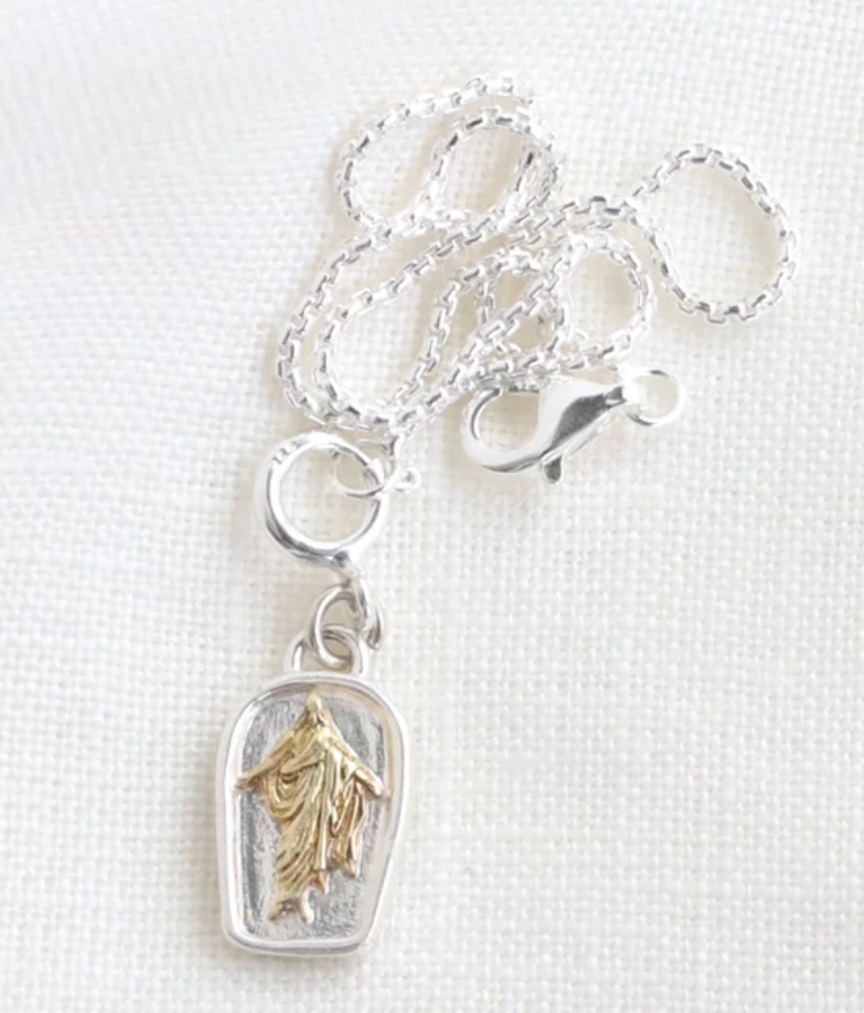 Savior Charm and Sterling Silver Bracelet