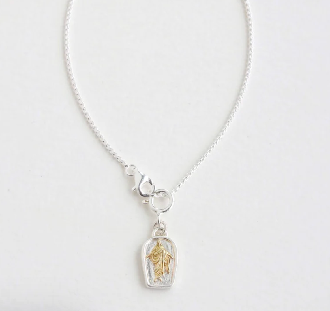 Savior Charm and Sterling Silver Bracelet