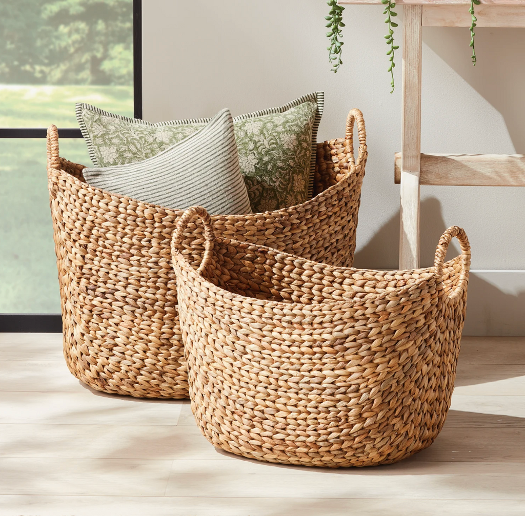 Josette Water Hyacinth Basket with Handle