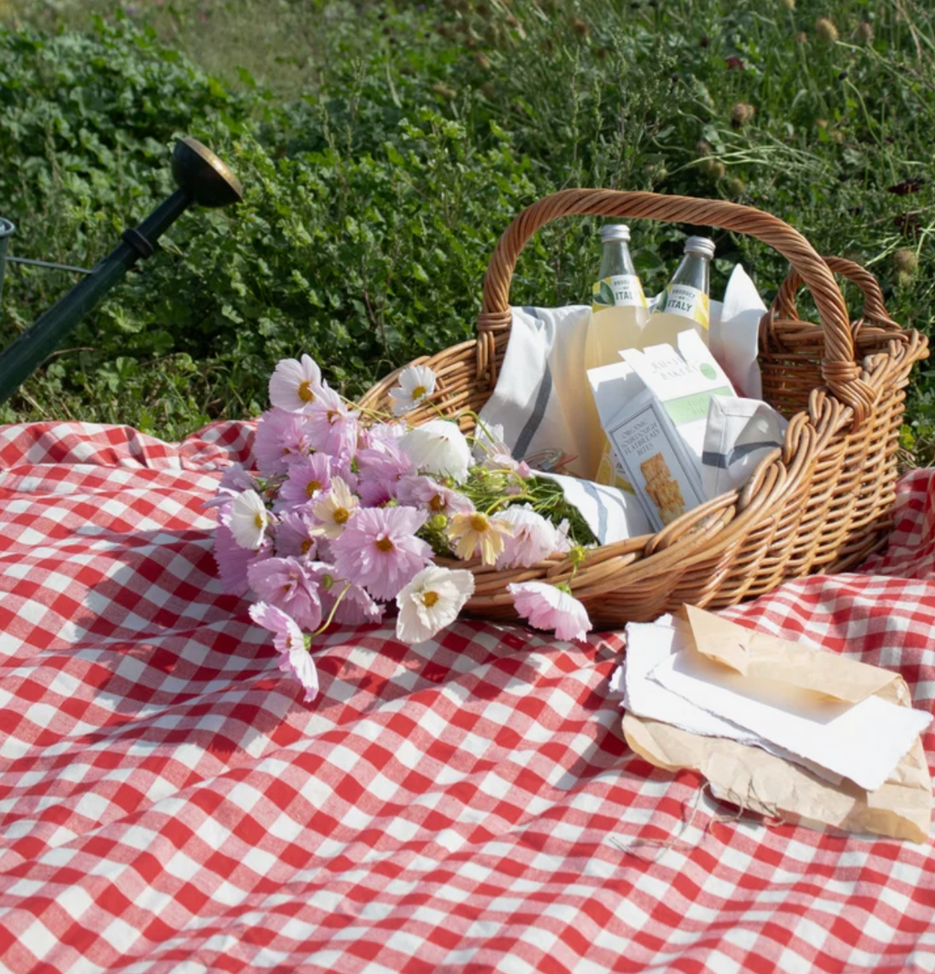 Ember Ruffled Gingham Tablecloth
