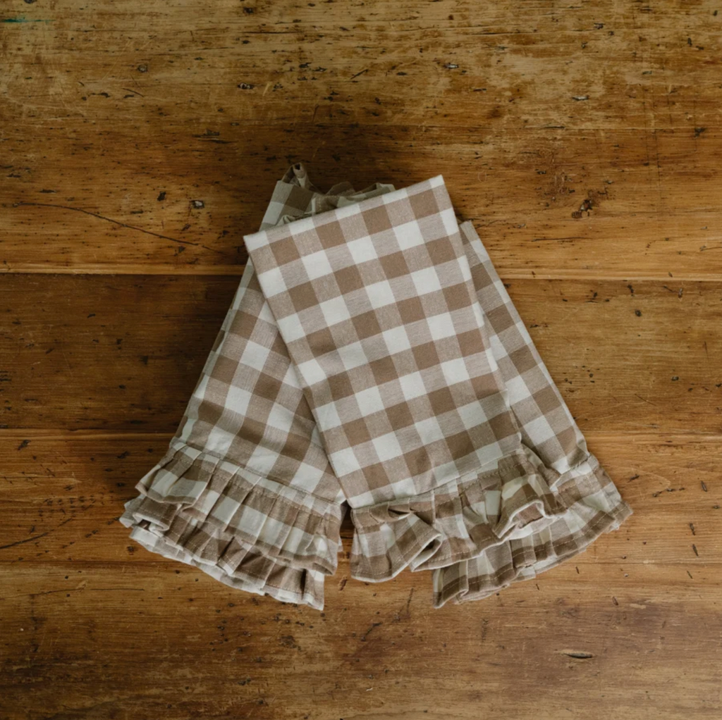 Hazelnut Ruffle Gingham Napkin
