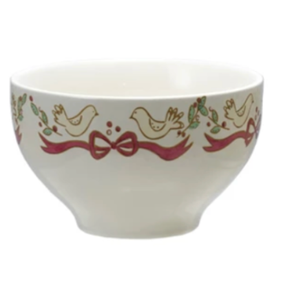 Holiday Bow Stoneware Bowl