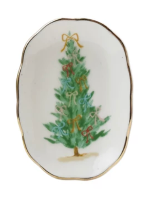 Gold Trim Scalloped Dish