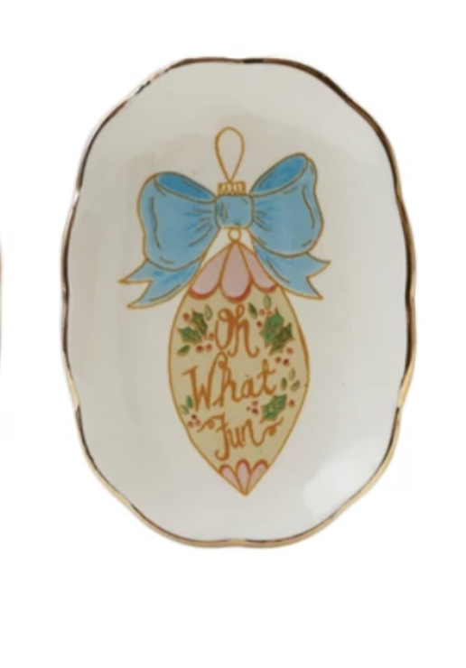 Gold Trim Scalloped Dish