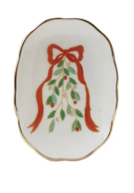 Gold Trim Scalloped Dish