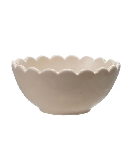 Small Scalloped Stoneware Bowl