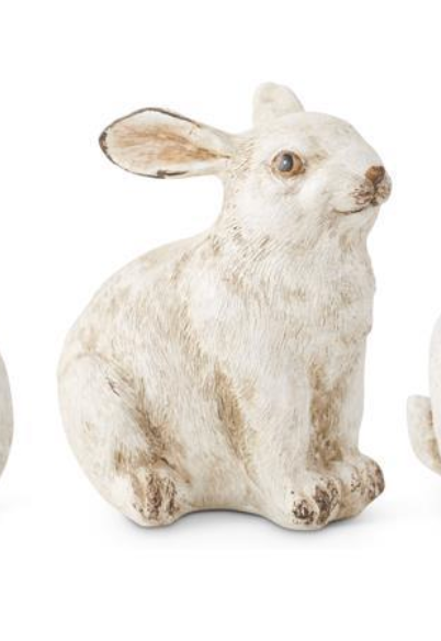 Small Gray Resin Bunny