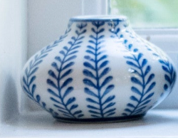 Blues Hand Stamped Vase