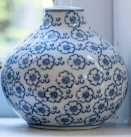 Blues Hand Stamped Vase