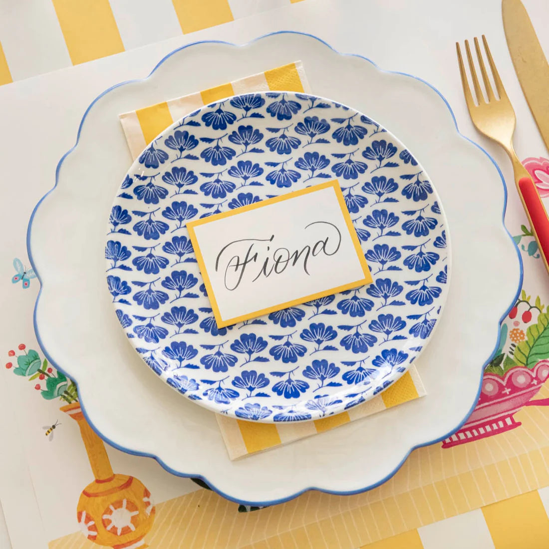 Marigold Classic Stripe Guest Napkins
