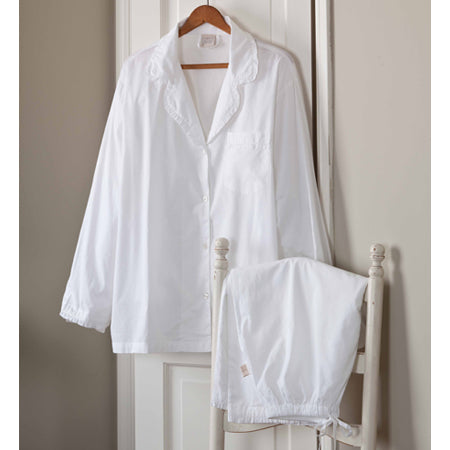 White Ruffled Pajama Set