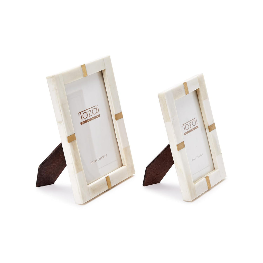 Bone and Brass Photo Frame