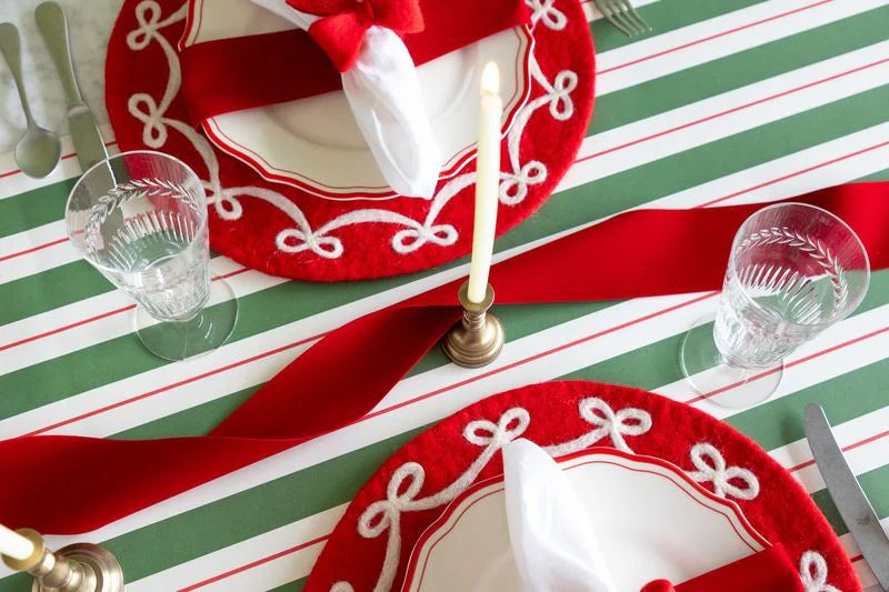 Red Flocked Ribbon