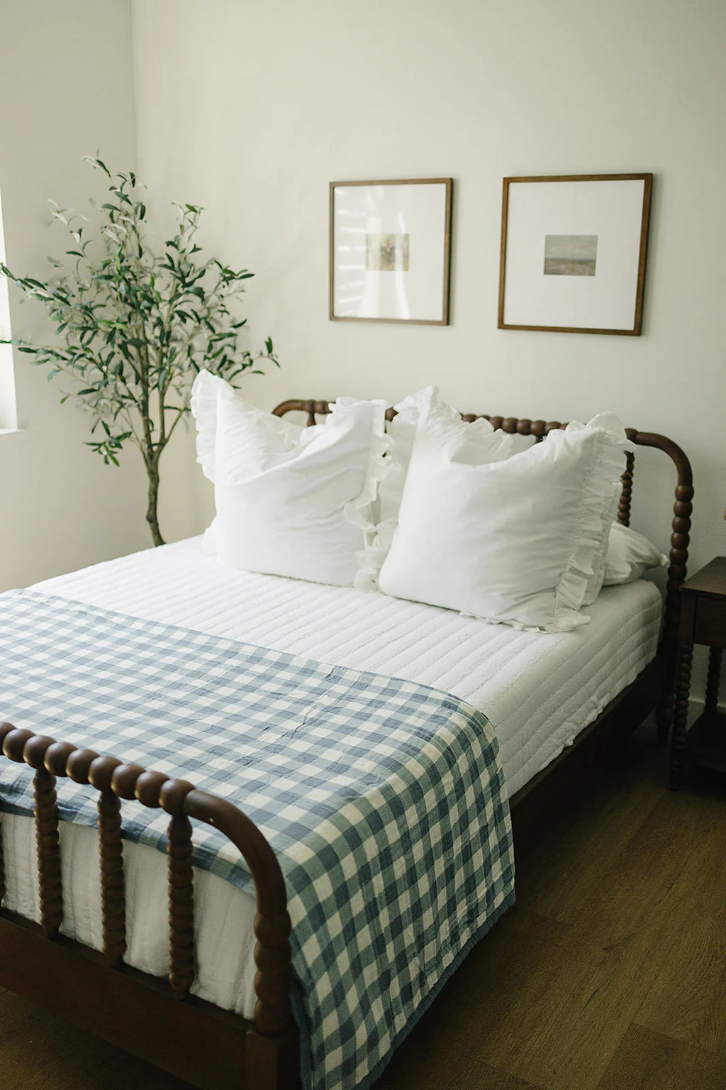 Dusty Blue Gingham + Dusty Blue Muslin Quilt