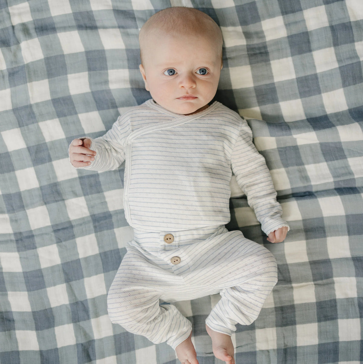 Blue Stripe Pointelle Layette Set – The Fox Shop and Market Blue Stripe Pointelle Layette Set – The Fox Shop and Market