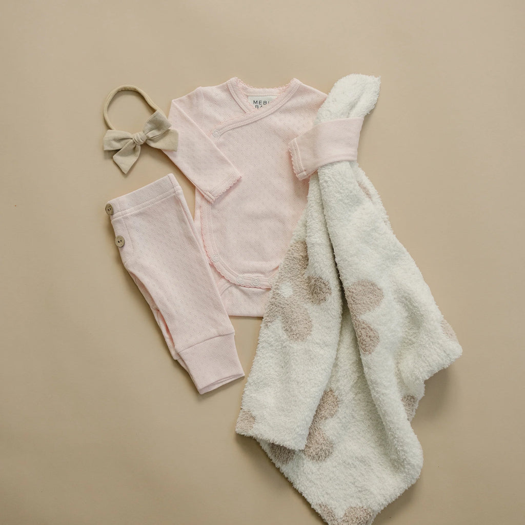 Pink Pointelle Layette Set