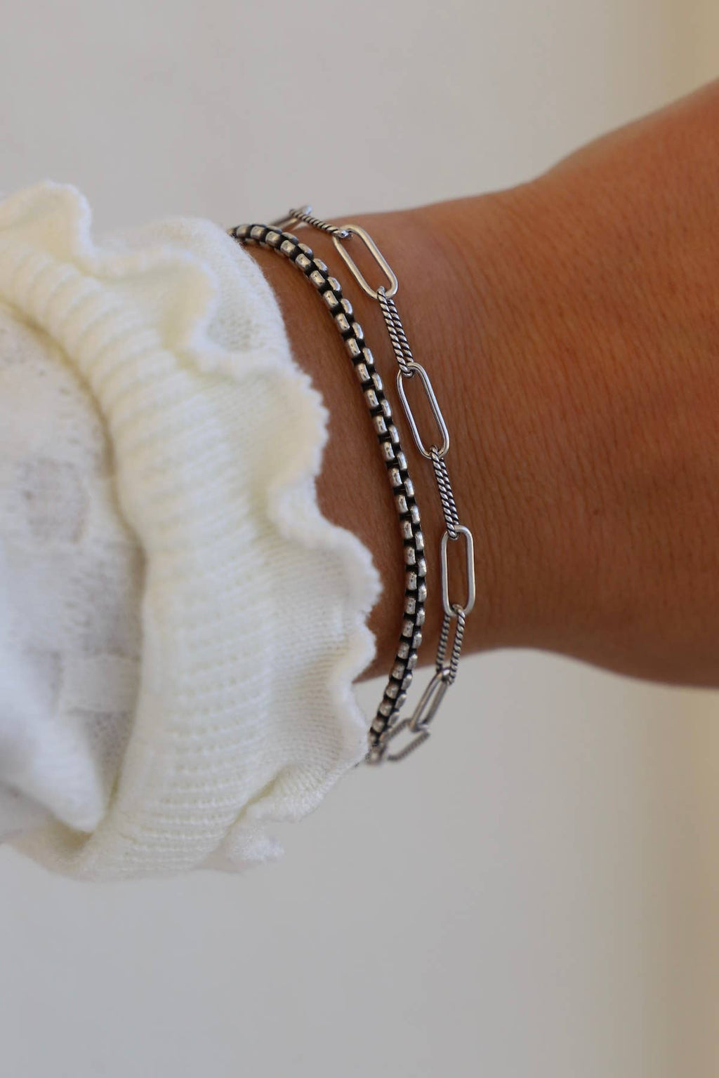 ANTIQUE SILVER CECELIA CHAIN BRACELET