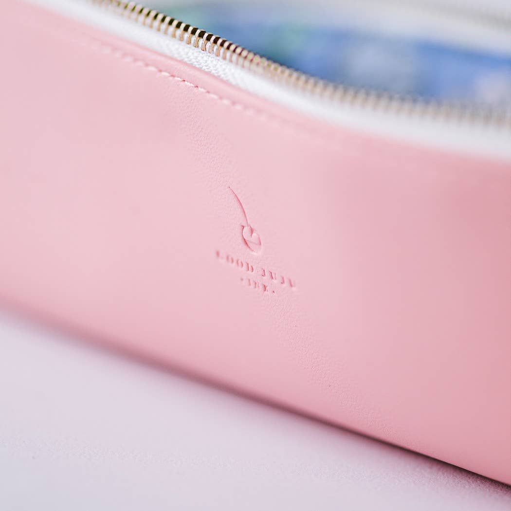 Rose Pink Luxe Slim Pencil Pouch