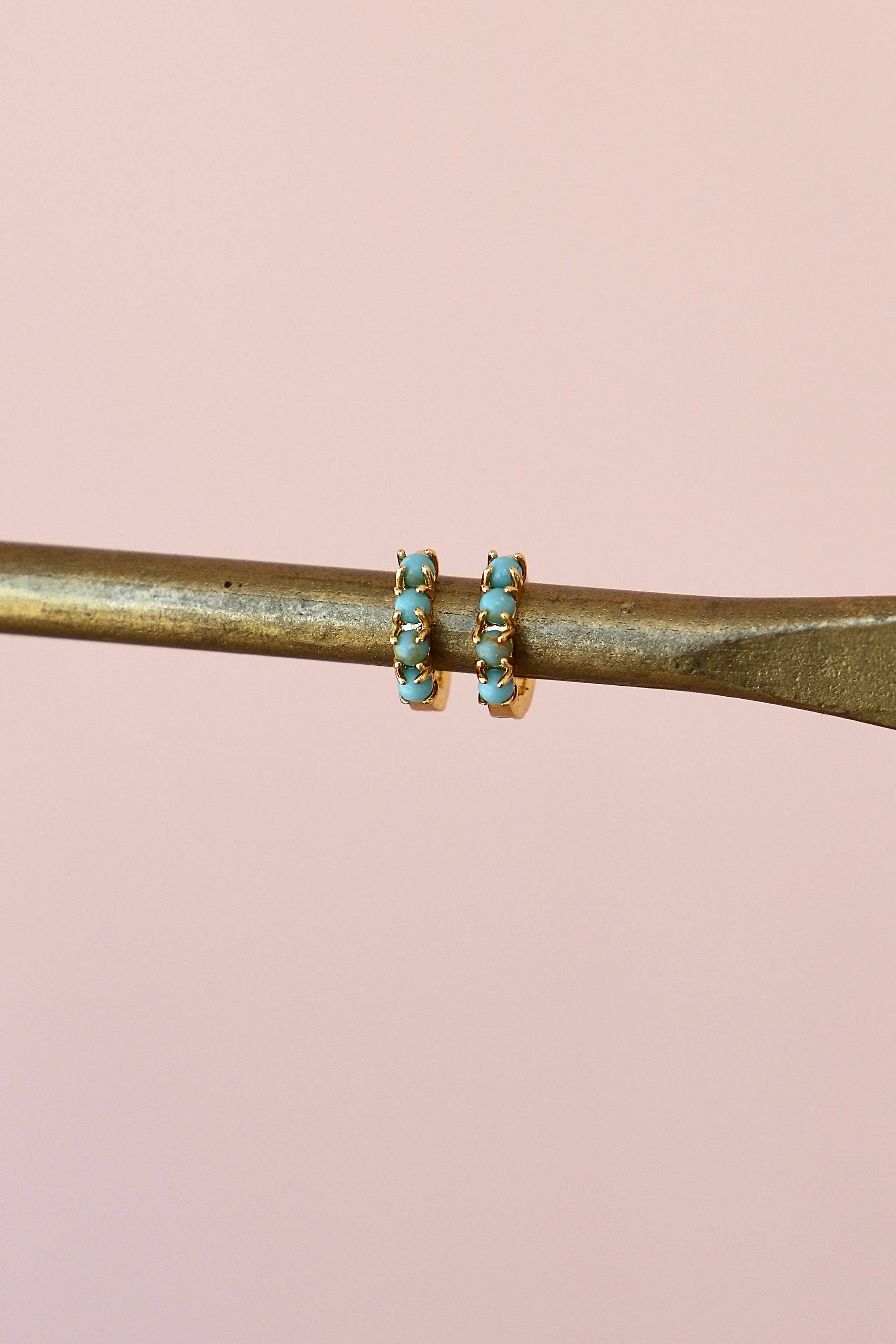 Mini Turquoise Hoops