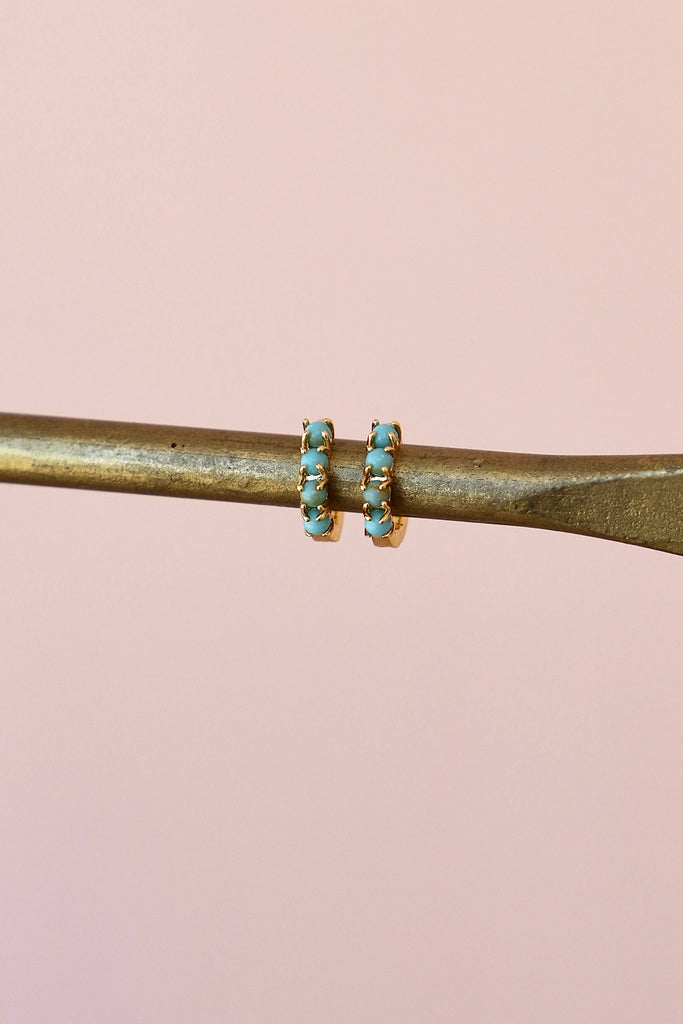Mini Turquoise Hoops