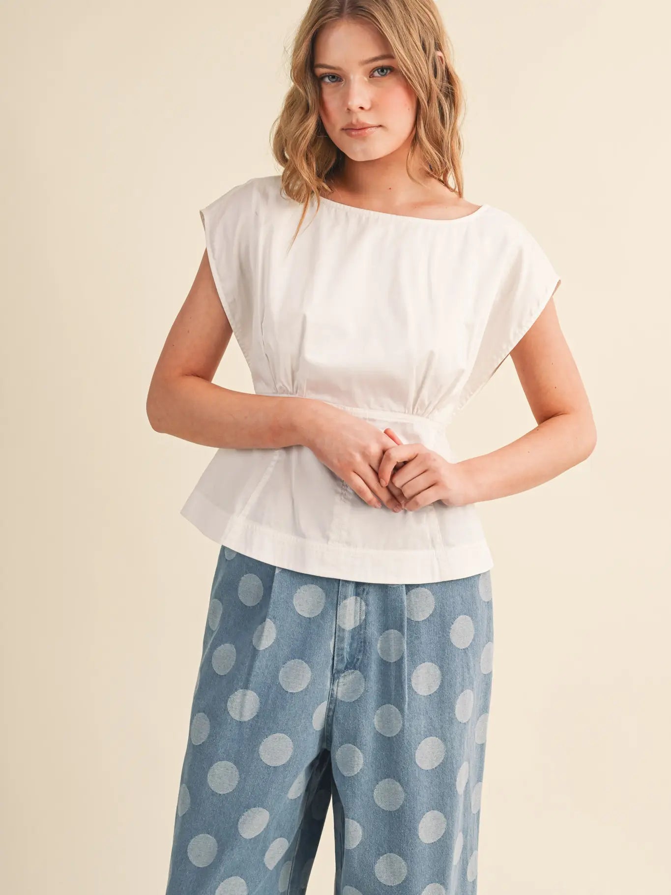 Boat Neck Peplum Top