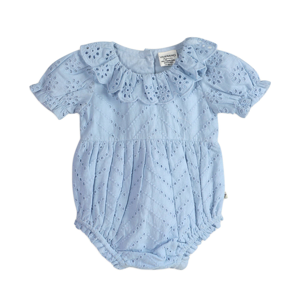 Naxos S Schiffli Baby Romper + Headband Set